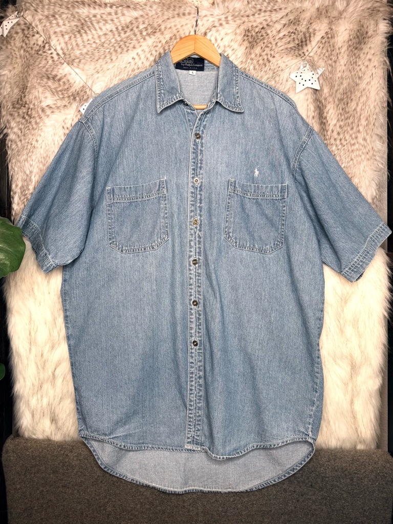 Vintage Polo By Ralph Lauren Short Sleeve Denim Shirt